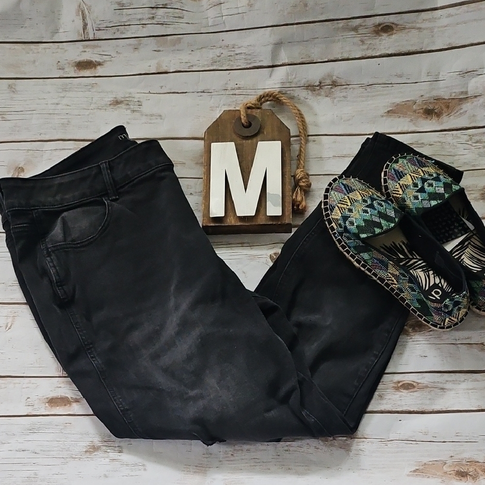 Maurices Black High-Rise Factory Distressed Jeans